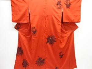 大正ロマン　花模様織り出しお召着物